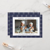 Carte de Noël Russe moderne Plaid (Devant/Arrière en situation)