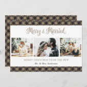 Carte de Noël Russe Plaid Joyeux et Marié (Devant / Derrière)