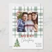 Carte de Noël Russe Plaid Vert (Devant)