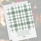 Carte de Noël Russe Plaid Vert