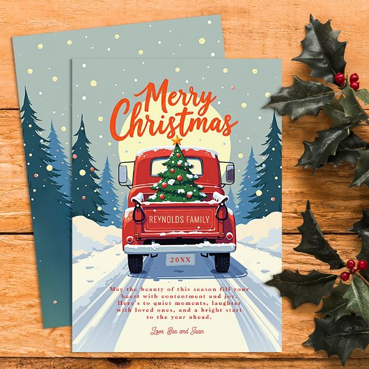 Carte de Noël Russe Red Truck