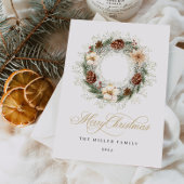 Carte de Noël Russe Watercolor Wreath