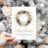 Carte de Noël Russe Watercolor Wreath