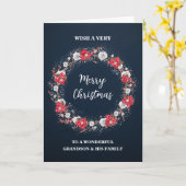 Carte de Noël Russe Wreath Grandson & Family (Fleur jaune)