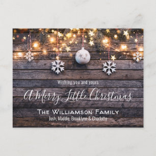 Carte de Noël Rustic Farmhouse Wood & Stars