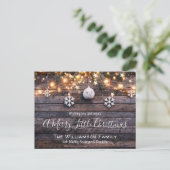 Carte de Noël Rustic Farmhouse Wood & Stars (Debout devant)