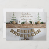 Carte de Noël rustique à cheminée sans photo (Devant)