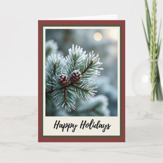 Carte de Noël rustique au pin (Devant)