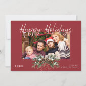 Carte de Noël rustique avec cône de pin pour photo (Devant)