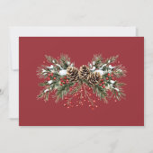 Carte de Noël rustique avec cône de pin pour photo (Dos)