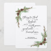 Carte de Noël rustique avec couplet de la Bible KJ (Devant / Derrière)