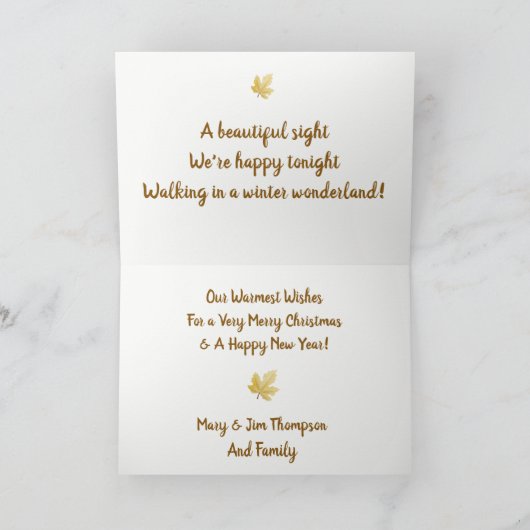 Carte de Noël rustique avec nom (Intérieur)