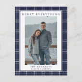 Carte de Noël Rustique bleu moderne (Devant)