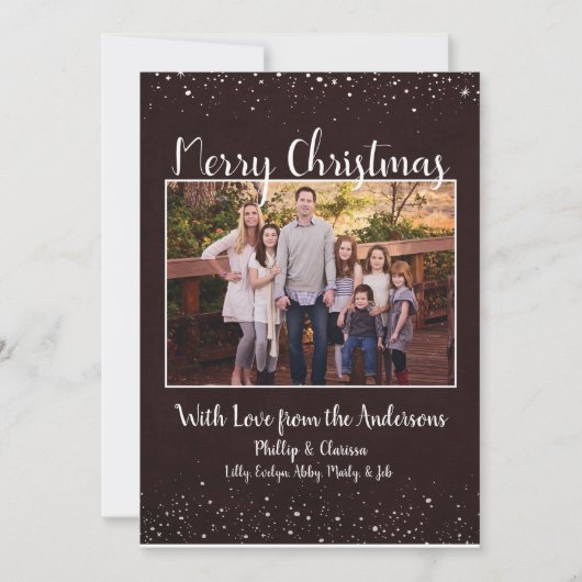 Carte de Noël Rustique Brown neige (Devant)