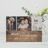 Carte de Noël Rustique Chic Multi-Photo (Debout devant)