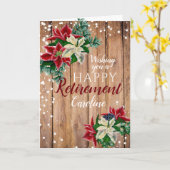 Carte de Noël rustique de poinsettia pour retraite (Fleur jaune)