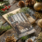 Carte de Noël Rustique de Sanglier