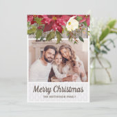Carte de Noël rustique en bois avec dentelle et ph (Debout devant)