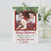 Carte de Noël Rustique en bois et pin (Debout devant)