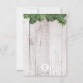 Carte de Noël Rustique en bois et pin (Dos)