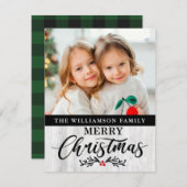 Carte de Noël Rustique moderne en bois (Devant / Derrière)