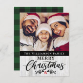 Carte de Noël Rustique moderne en bois (Devant / Derrière)