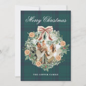 Carte de Noël Rustique moderne Wreath (Devant)