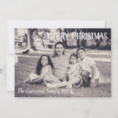 Carte de Noël Rustique Noir & Blanc 1 Photo (Devant)