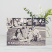 Carte de Noël Rustique Noir & Blanc 1 Photo (Debout devant)