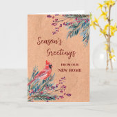 Carte de Noël Rustique Nouveau foyer (Fleur jaune)