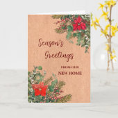 Carte de Noël Rustique Nouveau foyer (Fleur jaune)