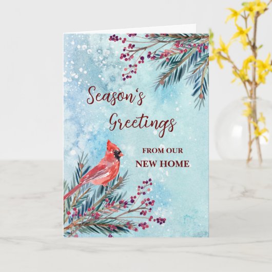 Carte de Noël Rustique Nouveau foyer (Fleur jaune)