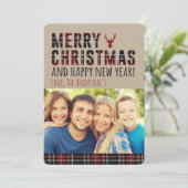 Carte de Noël Rustique Plaid (Debout devant)