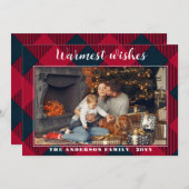 Carte de Noël rustique, plaid rouge (Devant / Derrière)