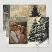 Carte de Noël rustique pour la famille avec un arb (Devant / Derrière)