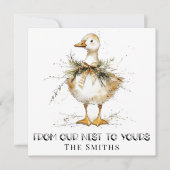 Carte de Noël rustique pour oie canard (Devant)