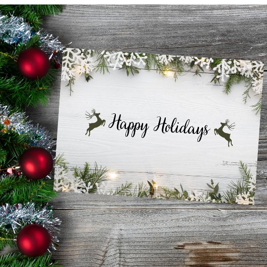 Carte de Noël Rustique Reindeer