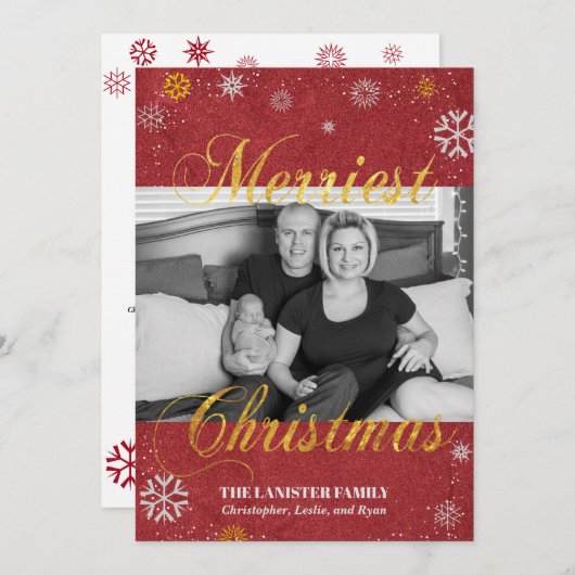 Carte de Noël rustique scriptée Joyeux (Devant / Derrière)