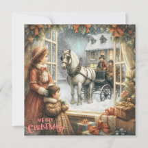 Carte de Noël rustique victorienne