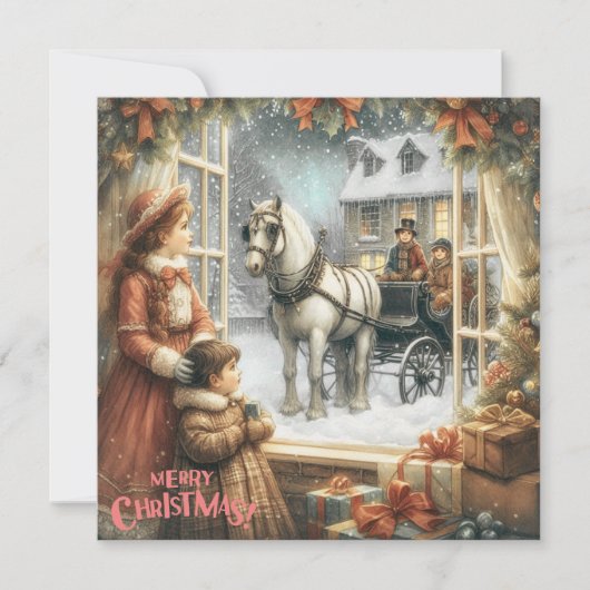 Carte de Noël rustique victorienne (Devant)