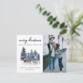 Carte de Noël Rustique Woodlands Watercolor (Debout devant)