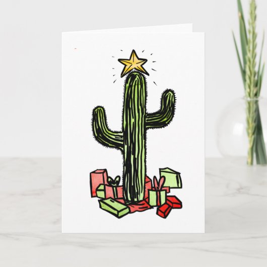 Carte de Noël Saguaro Tree (Devant)