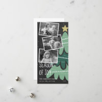 Carte de Noël Saison de Joie Photo Noir et Blanc