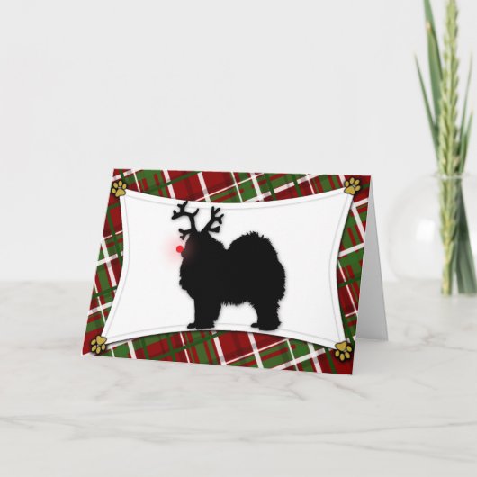 Carte de Noël Samoyed Reindeer (Devant)