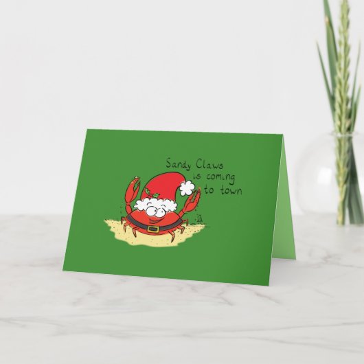 Carte de Noël Sandy Claws Crab Santa (Devant)