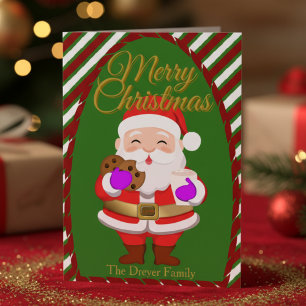 Carte de Noël Santa avec cookies pliée