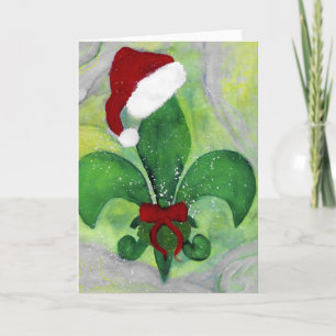 Carte de Noël Santa Fleur de lis