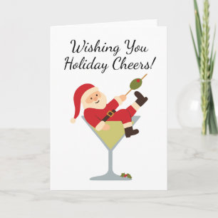 Carte de Noël Santa Martini Holiday Cheers