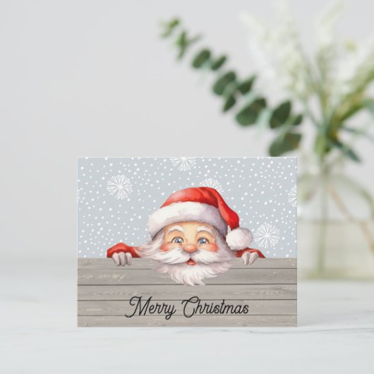 Carte de Noël Santa Peek-a-Boo (Debout devant)