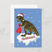 Carte de Noël Santasaurus Personnaliser (Devant / Derrière)
